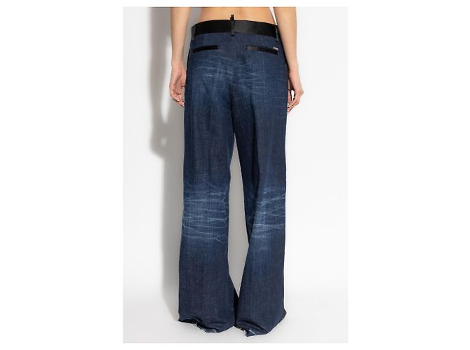Jeans wide-leg Dsquared2 blu navy - vista 4