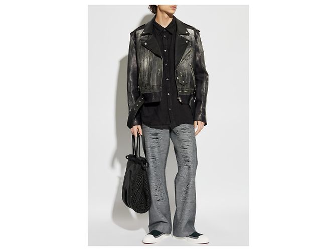 Camicia Diesel S-WERP in lino nero - vista 2