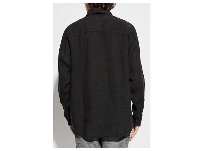 Camicia Diesel S-WERP in lino nero - vista 4
