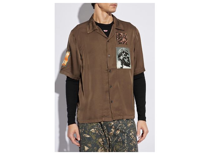 Camicia Diesel S-DAXHE Marrone Viscosa - vista 3