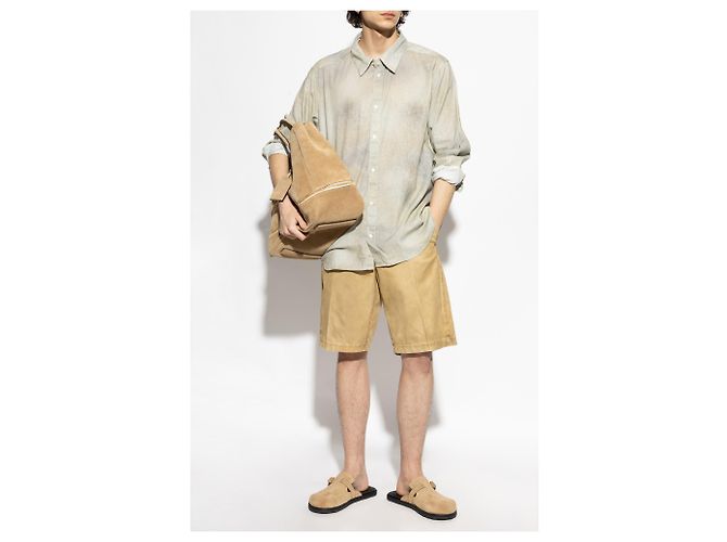 Diesel S-LEIE-SHORT Leinenhemd Creme - Ansicht 2