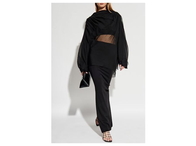 Top in seta Claudette Rick Owens Nero - vista 2