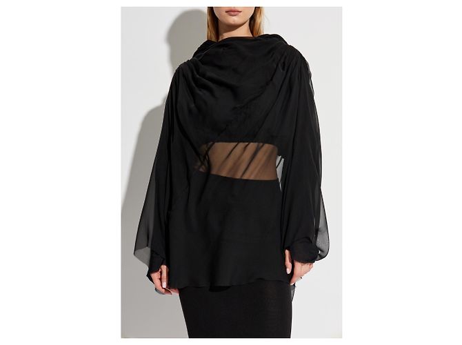 Top in seta Claudette Rick Owens Nero - vista 3