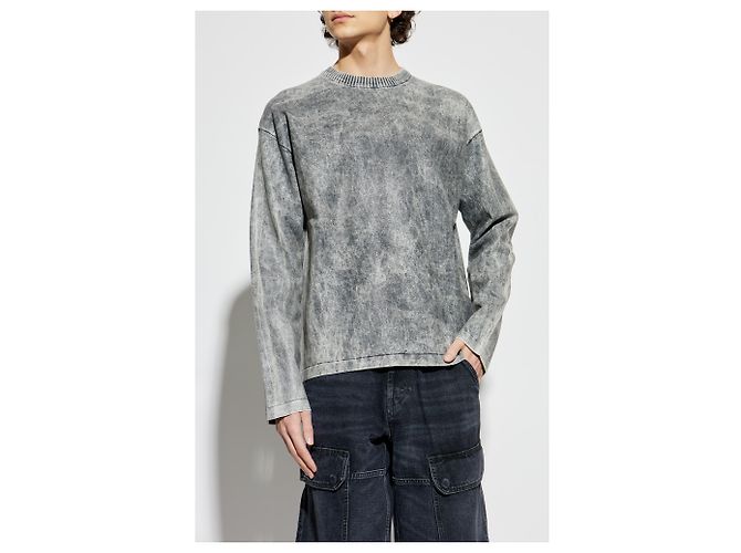 Diesel K-BRUTUS Pullover Grau Baumwolle Marmormuster - Ansicht 3