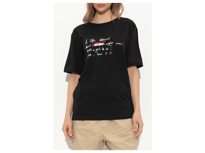 Camiseta estampada de algodón negra Dsquared2 - vista 3