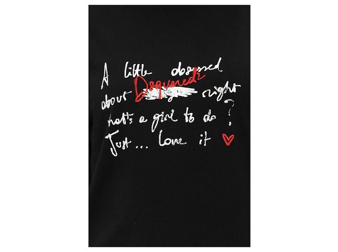 Camiseta estampada de algodón negra Dsquared2 - vista 5