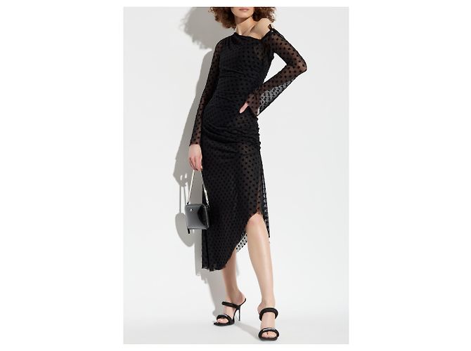 Autre Marque Kleid mit Monogramm und Samt-Finish - Ansicht 2