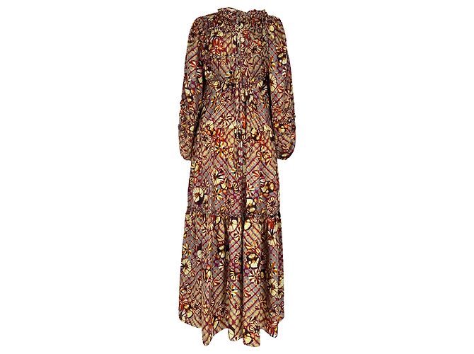 Abito midi stampato Anastasia Ulla Johnson in seta multicolore - vista 3