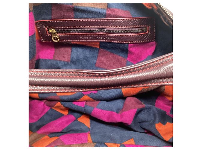 Borsa Hobo Marc by Marc Jacobs con lucchetto in pelle Burgundy - vista 11