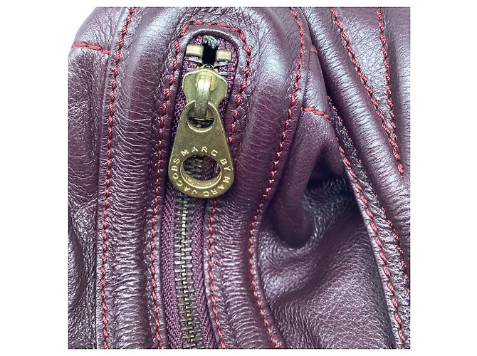 Borsa Hobo Marc by Marc Jacobs con lucchetto in pelle Burgundy - vista 12