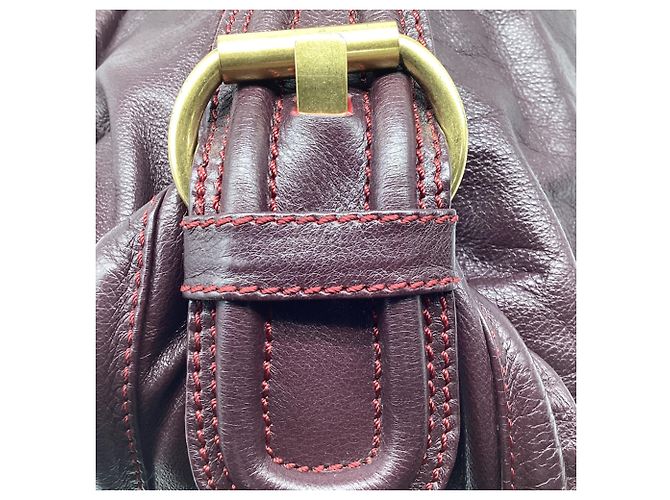 Borsa Hobo Marc by Marc Jacobs con lucchetto in pelle Burgundy - vista 16