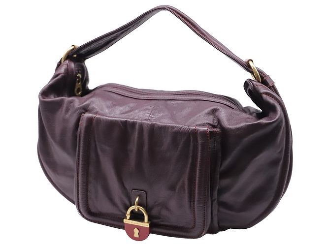 Borsa Hobo Marc by Marc Jacobs con lucchetto in pelle Burgundy - vista 2