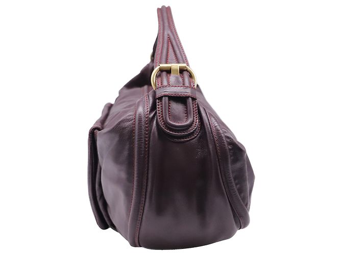 Borsa Hobo Marc by Marc Jacobs con lucchetto in pelle Burgundy - vista 3