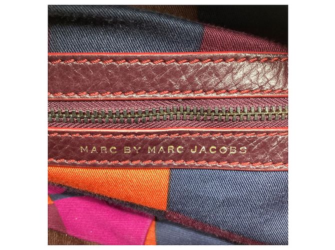Borsa Hobo Marc by Marc Jacobs con lucchetto in pelle Burgundy - vista 6
