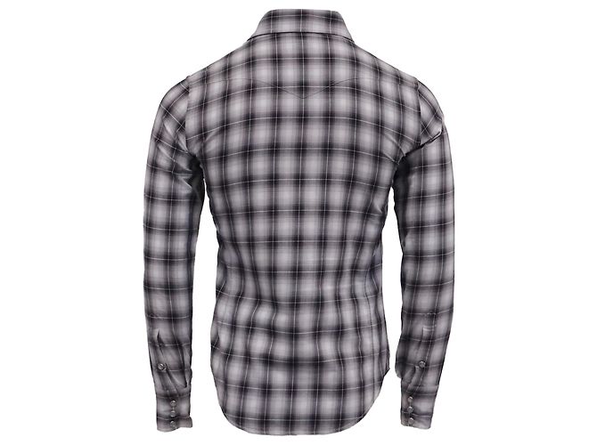 Tom Ford Plaid Button-Down Shirt in Grey Cotton - view 4
