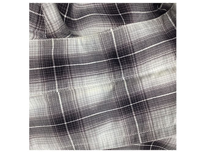 Tom Ford Plaid Button-Down Shirt in Grey Cotton - view 6