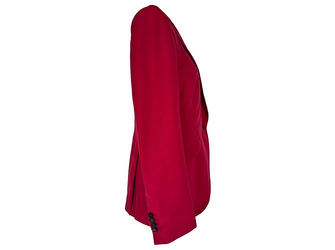 Blazer de botonadura sencilla Alexander McQueen en lana roja - vista 2