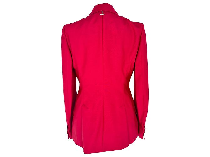 Blazer de botonadura sencilla Alexander McQueen en lana roja - vista 3