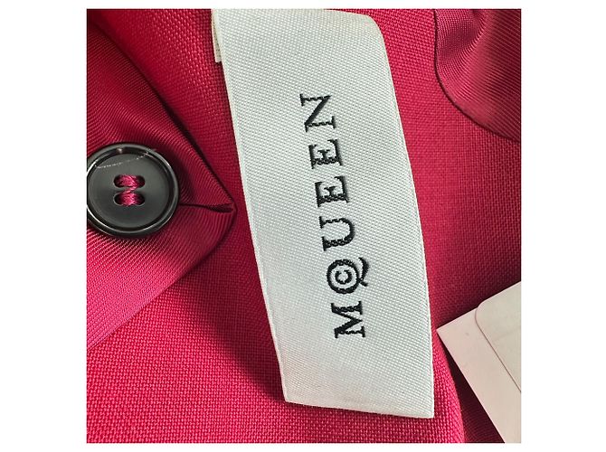 Blazer de botonadura sencilla Alexander McQueen en lana roja - vista 9