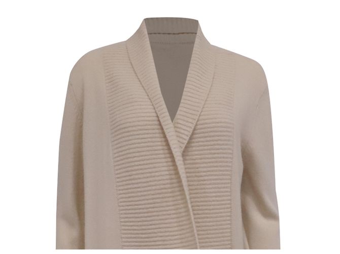Vince Drape Open Front Cardigan aus cremefarbenem Kaschmir - Ansicht 2