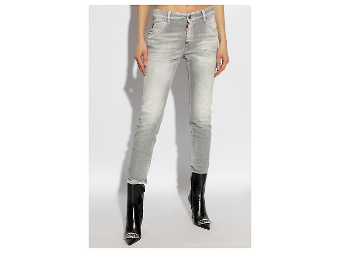 Jeans Cool Girl Dsquared2 Grises Skinny de Algodón - vista 3