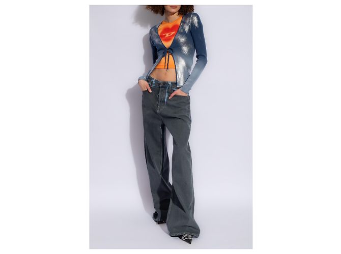 Diesel M-ISOLDE Cardigan marineblau Baumwolle - Ansicht 2