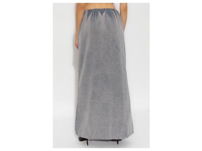 Gonna lunga Diesel O-REIRA grigia in cotone - vista 4