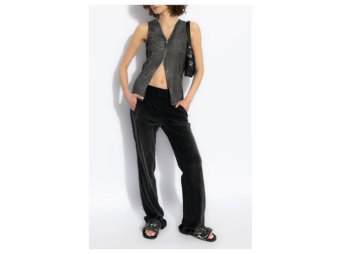 Top senza maniche grigio in cotone Diesel DE-NESSI-S - vista 2