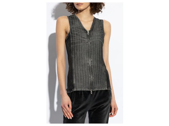 Top senza maniche grigio in cotone Diesel DE-NESSI-S - vista 3