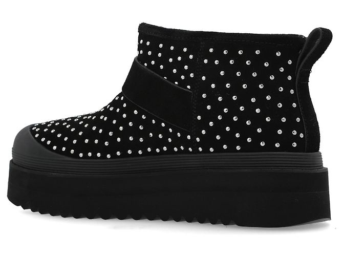 Tory Burch Logo Snow Boots aus schwarzem Leder - Ansicht 5