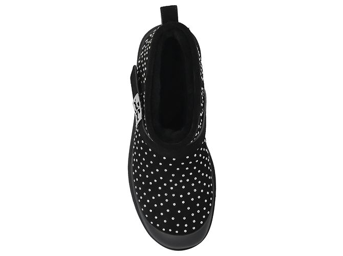 Tory Burch Logo Snow Boots aus schwarzem Leder - Ansicht 6