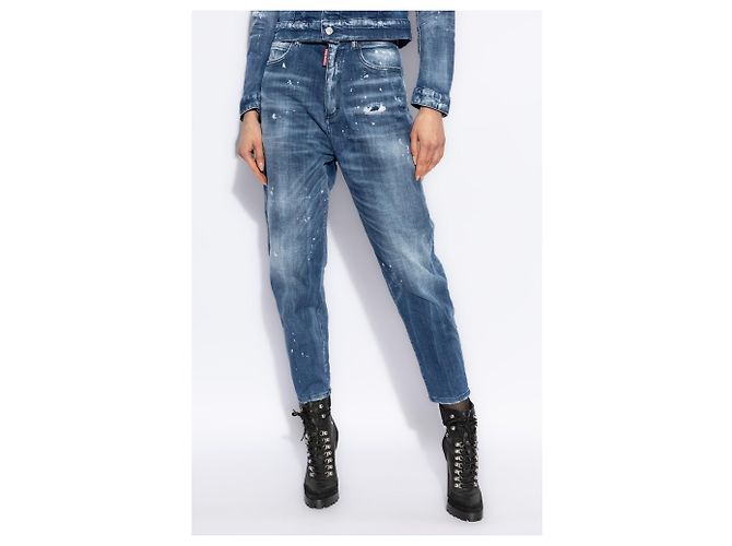 Jeans 80s Dsquared2 Blu Cotone Coupe Boyfriend - vista 3