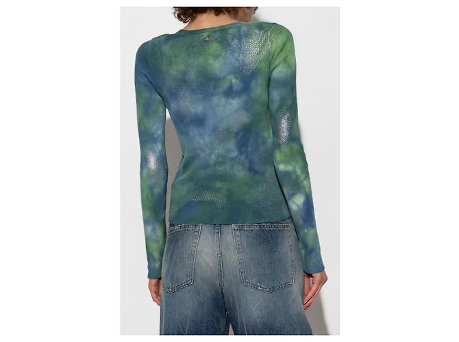 Cárdigan Diesel M-ISOTTA tie-dye de algodón verde - vista 4