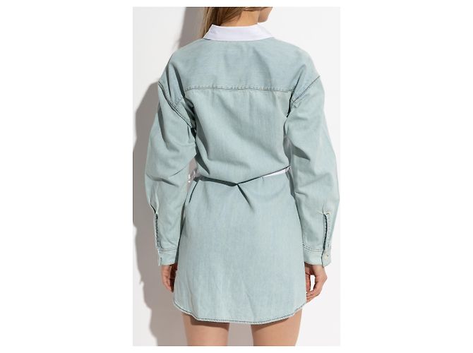 Diesel D-ELPHI-DEN Hemdkleid in Weiß aus Baumwolle - Ansicht 4