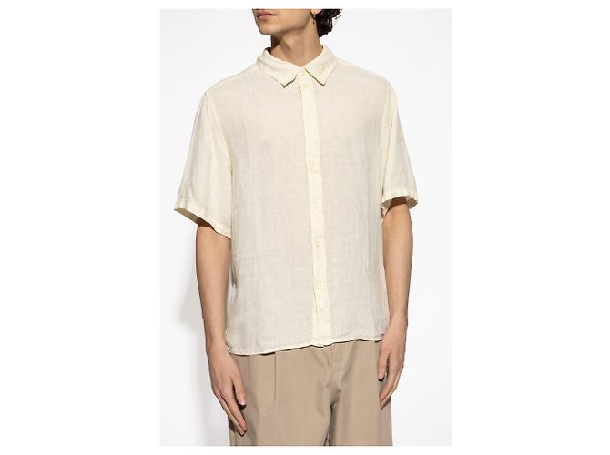 Camicia Diesel S-UCCLE-A in lino crema - vista 3