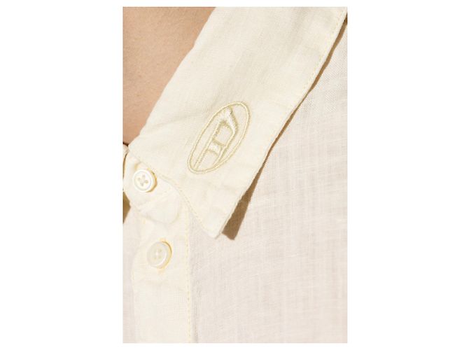 Camicia Diesel S-UCCLE-A in lino crema - vista 5