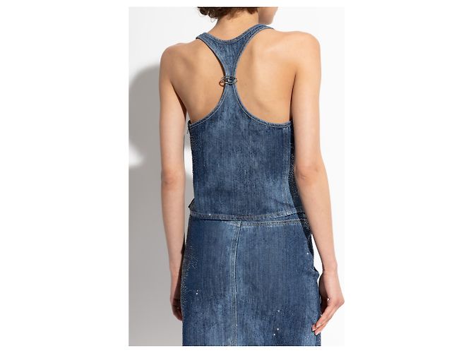 Diesel DE-PLAQUE-S Top aus blauer Baumwolle - Ansicht 4