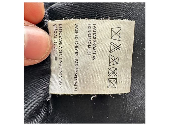 Acne Studios Patchwork Zip-Up Biker Jacket in Black Lamb Leather - view 9
