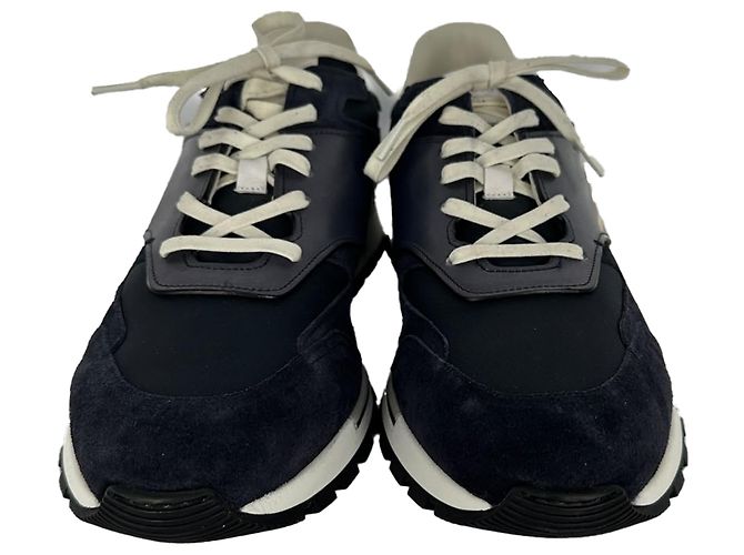 Sneakers Berluti Run Track in camoscio e pelle nera - vista 3