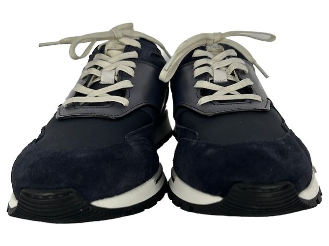 Sneakers Berluti Run Track in camoscio e pelle nera - vista 4