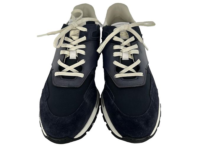 Sneakers Berluti Run Track in camoscio e pelle nera - vista 5