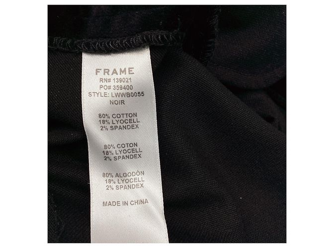 Autre Marque Pantalones acampanados Frame en algodón negro - vista 4