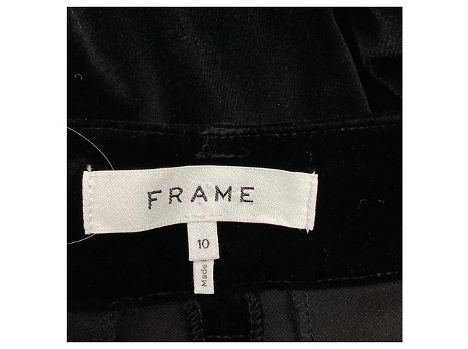 Autre Marque Pantalones acampanados Frame en algodón negro - vista 5