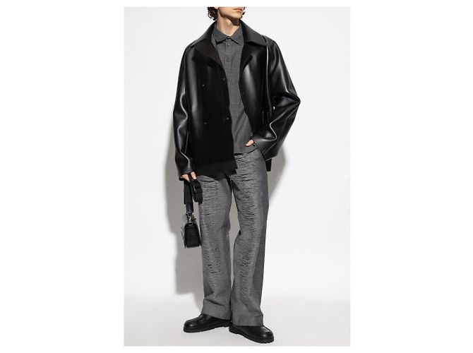 Camicia Diesel S-OLOV grigia a quadretti in cotone e viscosa - vista 2
