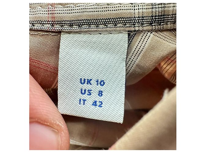 Polo de manga curta Burberry Check em algodão castanho - vista 5