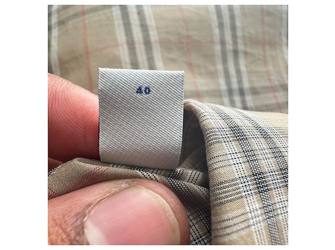 Polo de manga curta Burberry Check em algodão castanho - vista 6