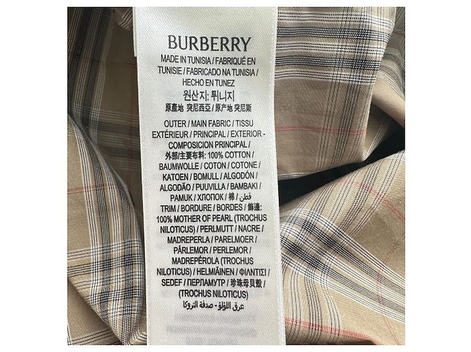Polo de manga curta Burberry Check em algodão castanho - vista 7