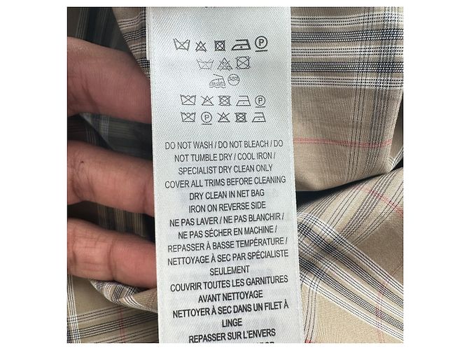 Polo de manga curta Burberry Check em algodão castanho - vista 8