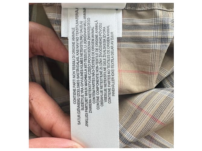 Polo de manga curta Burberry Check em algodão castanho - vista 9