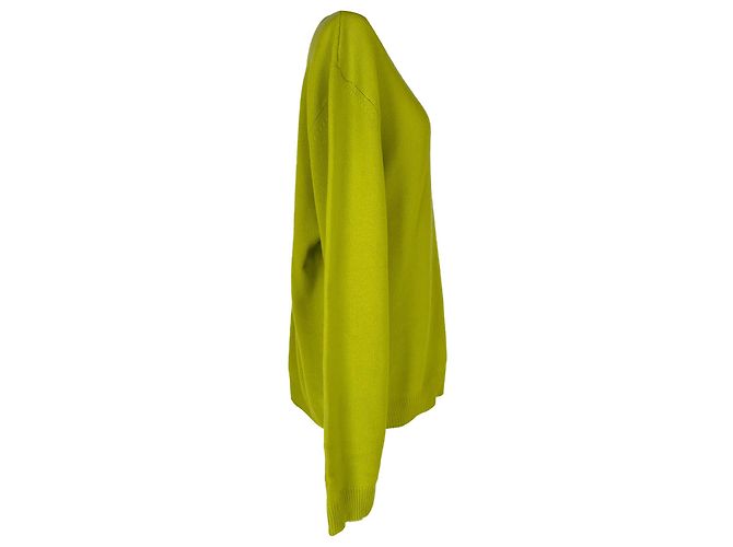 Red Valentino Valentino Rundhals-Strickpullover aus Kaschmir in Lime Green - Ansicht 2